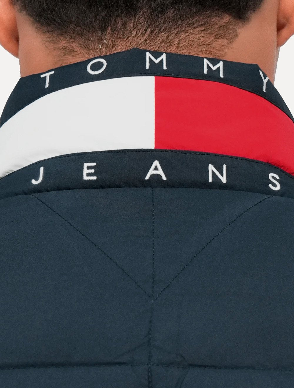 Jaqueta Tommy Hilfiger Masculina Puffer Collar DNA Azul Marinho