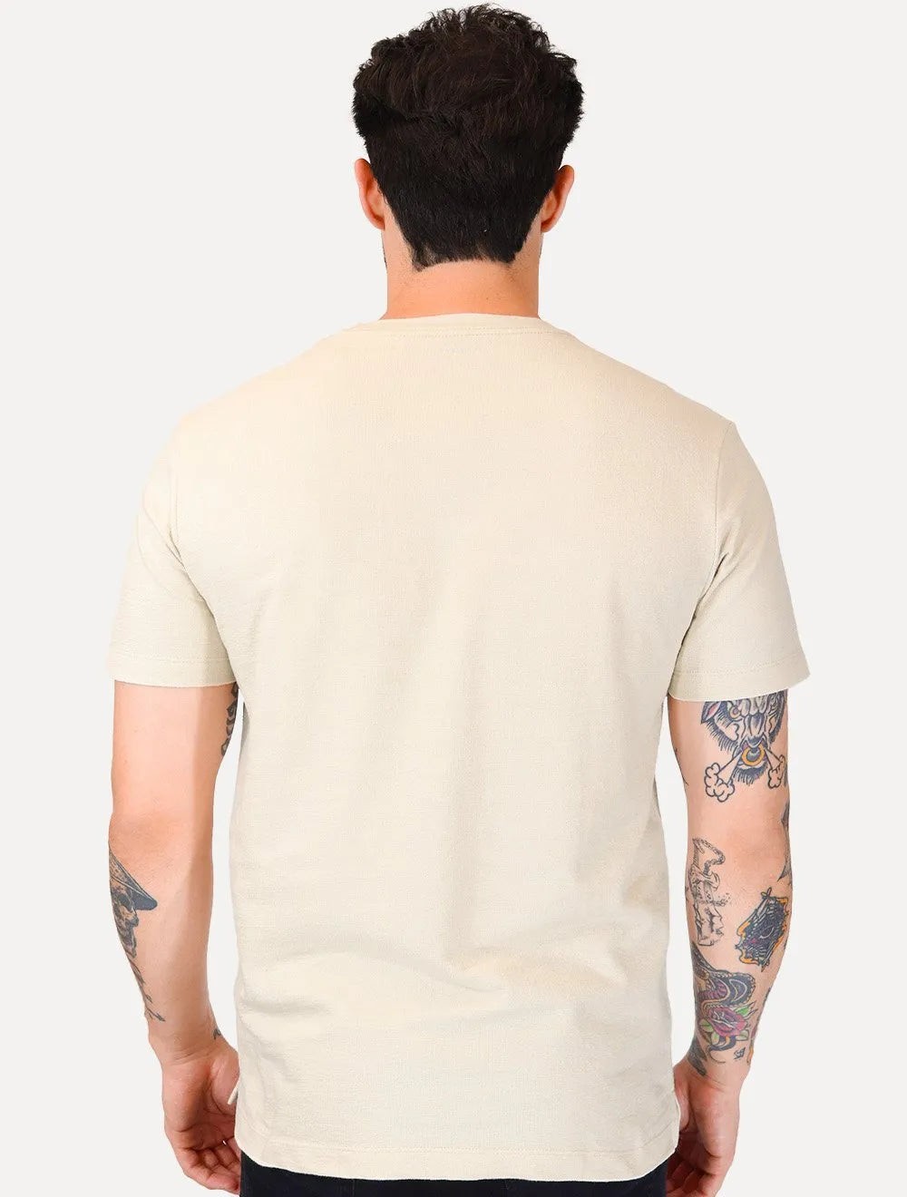 Camiseta Aramis Masculina Regular Gola Portuguesa Tricot Cáqui Claro