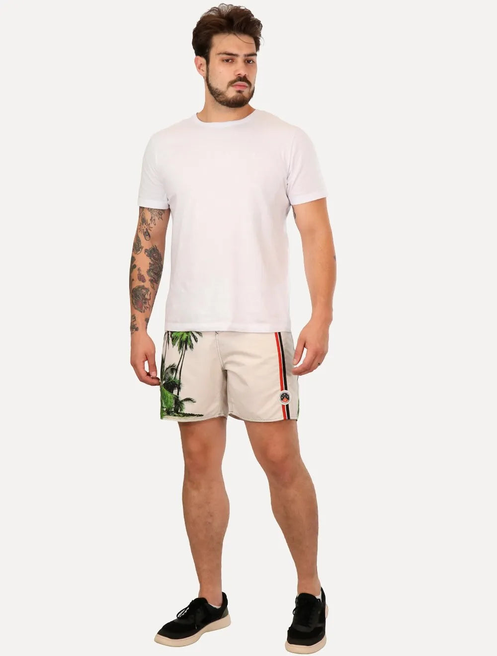 Bermuda Osklen Masculina D'Água Surf Coqueiros Off-White