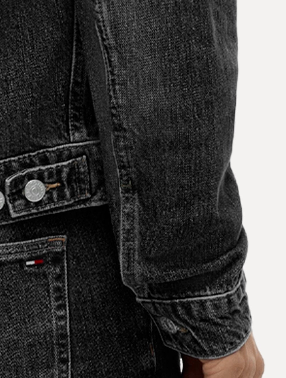 Jaqueta Tommy Jeans Masculina Regular Ryan Trucker Cinza Claro