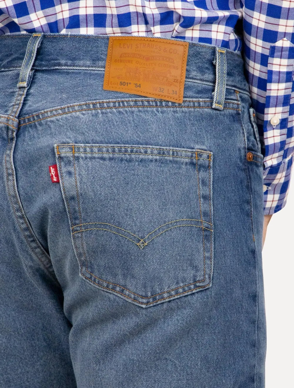 Calça Levis Jeans Masculina Slim 501 '54 Original Azul Médio