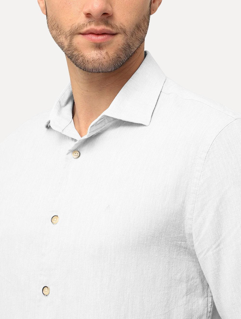 Camisa Aramis Masculina Slim Linho Algodão Branca