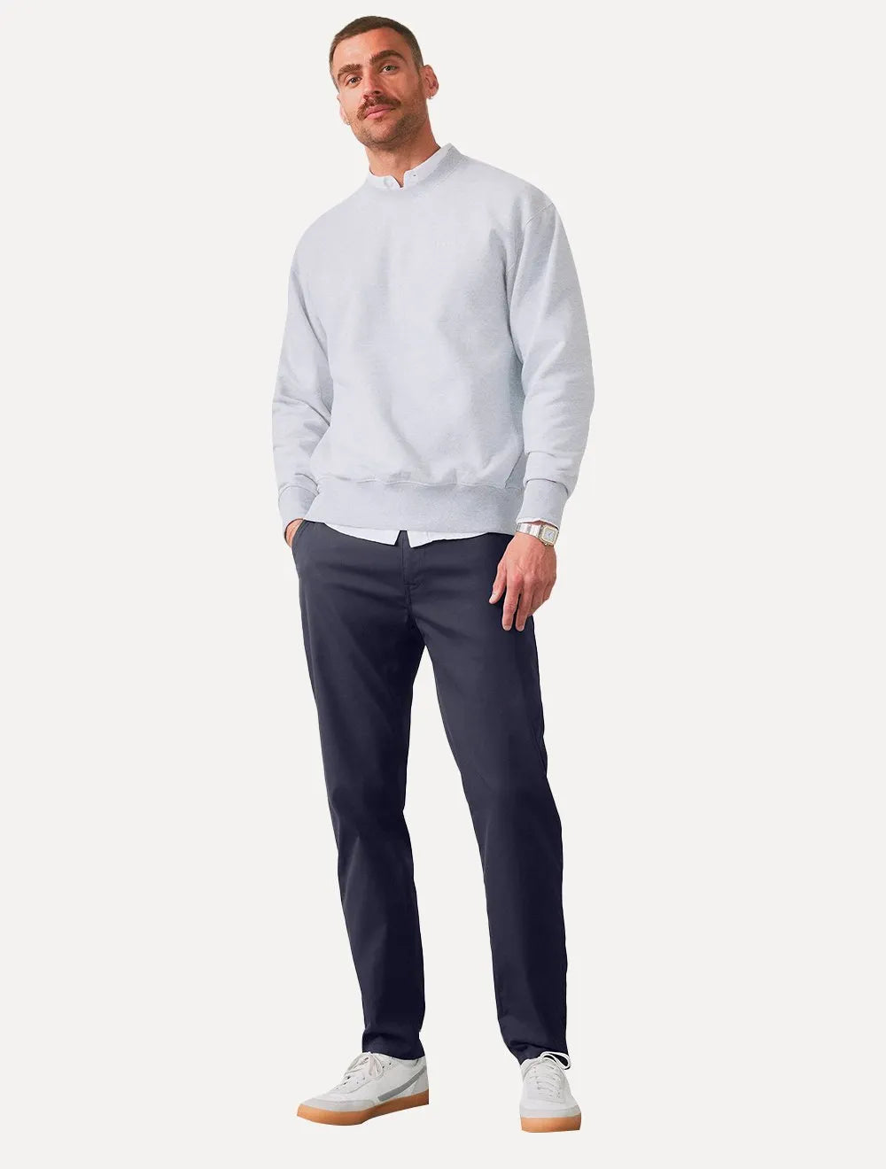 Moletom Levis Masculino Crewneck Authentic Logo Poster Cinza Mescla