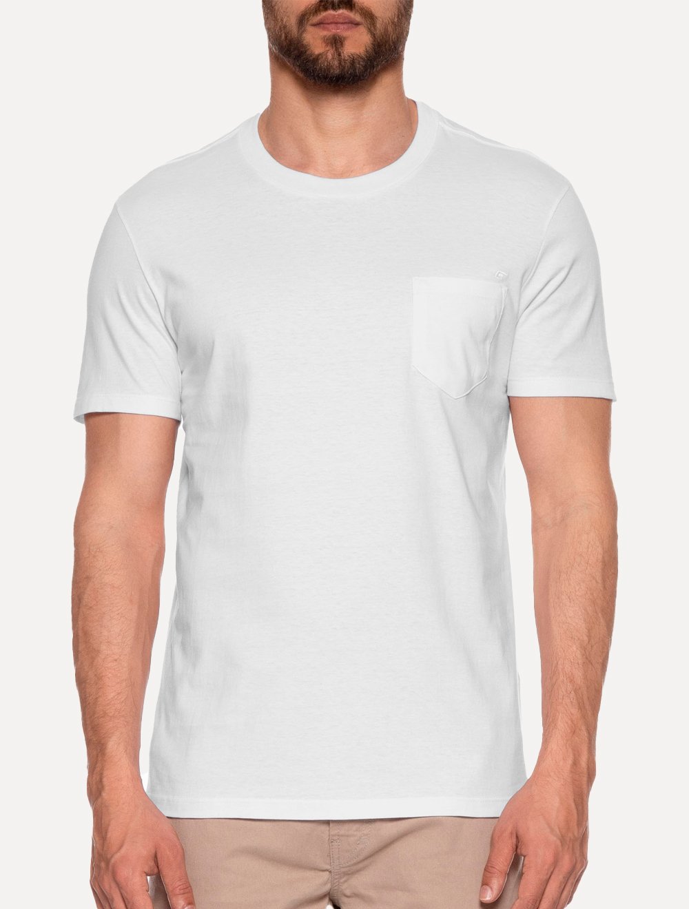 Camiseta Ellus Cotton Fine Easa Pocket Classic Branca