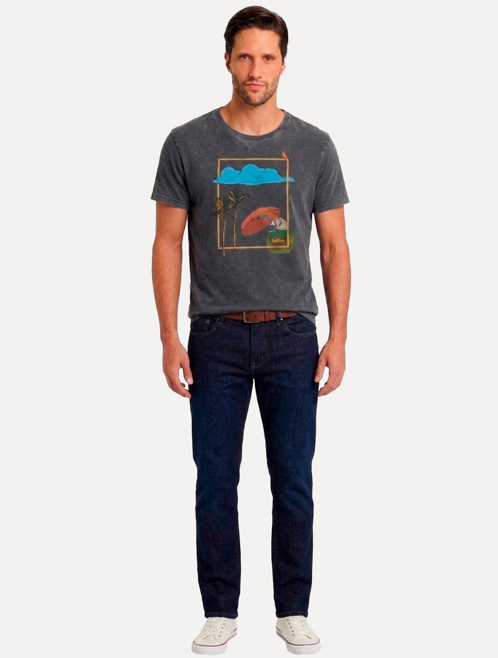 Camiseta Reserva Masculina Regular Summer Stoned Chumbo