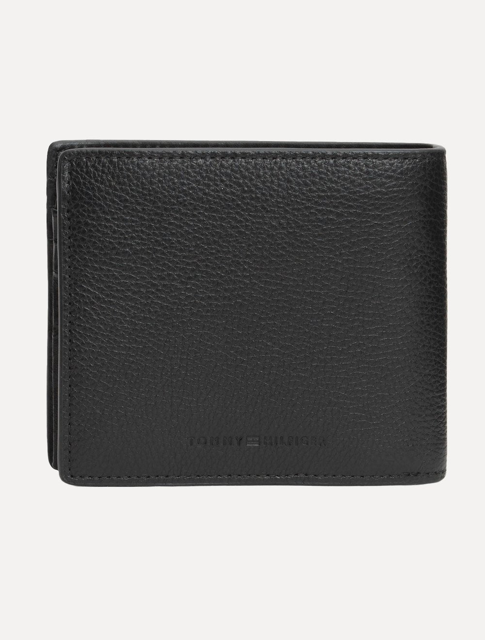 Carteira Tommy Hilfiger Porta Cartão Couro Logo Central Mini CC Wallet Preta