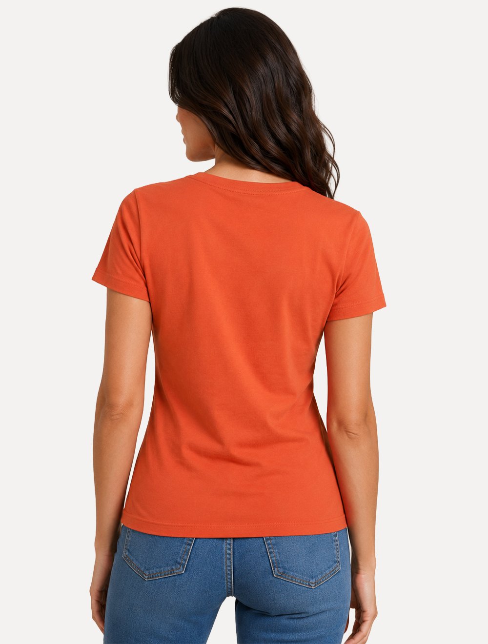 Camiseta Guess Feminina Outline White Logo Laranja