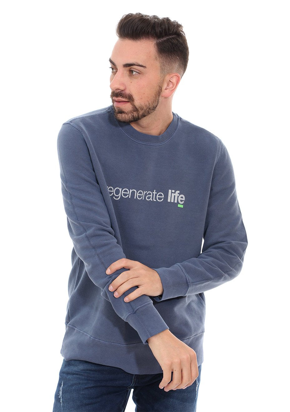 Moletom Osklen Masculino Ecodye Regenerate Life Azul Tapajos