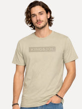 Camiseta King & Joe Masculina Premium Cotton Flex Block Stripe Cáqui