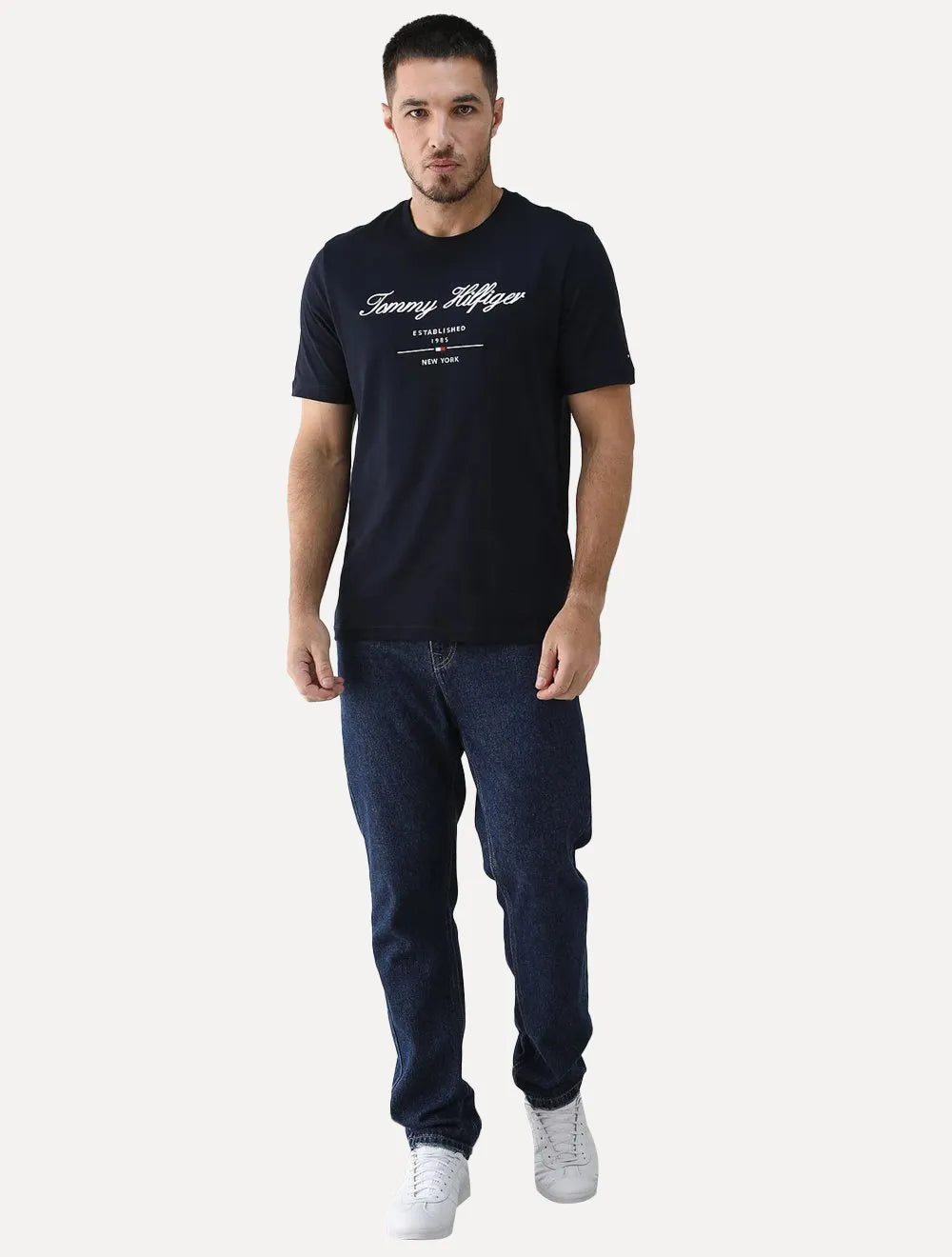 Camiseta Tommy Hilfiger Masculina Embroidered Est. 1985 New York Azul Marinho