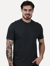 Camiseta Calvin Klein Masculina Meia Malha Big CK Logo Chumbo