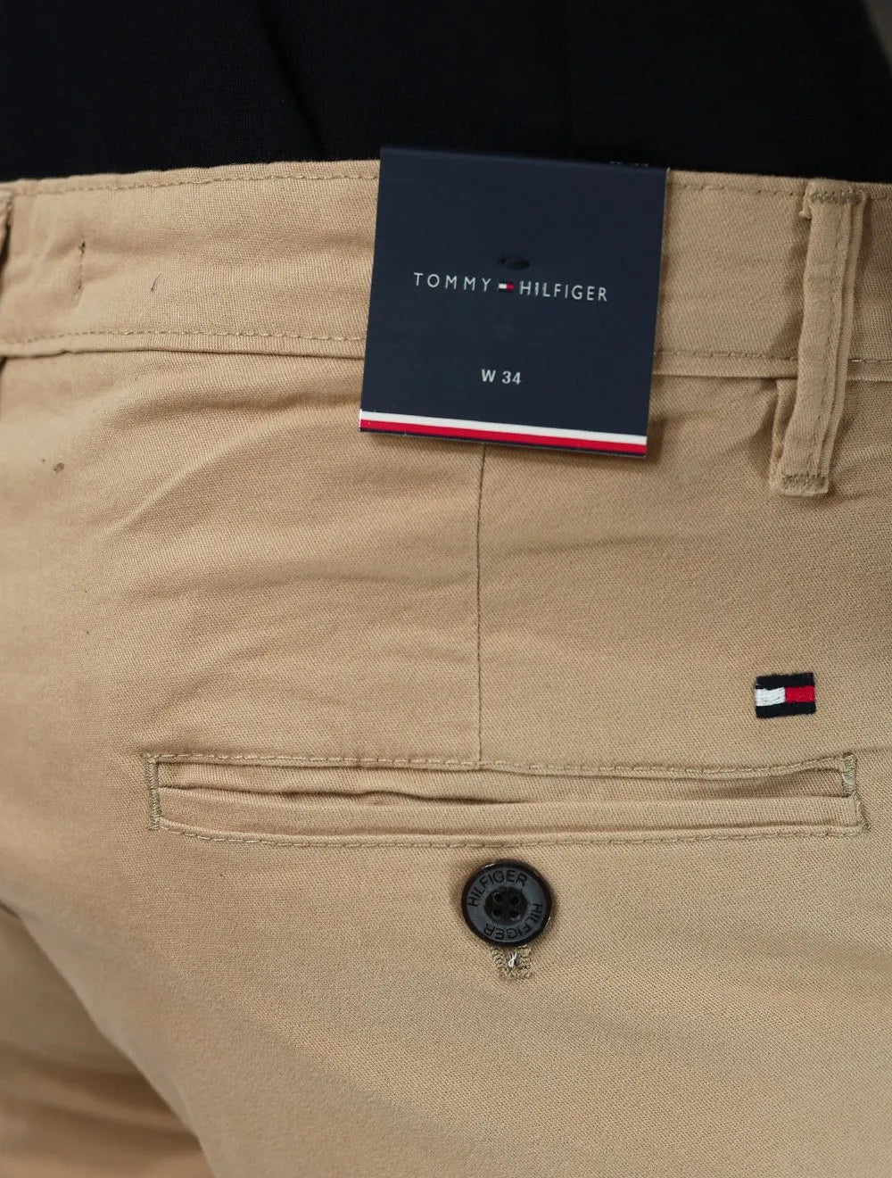 Bermuda Tommy Hilfiger Masculina de Sarja Stretch Caqui Médio