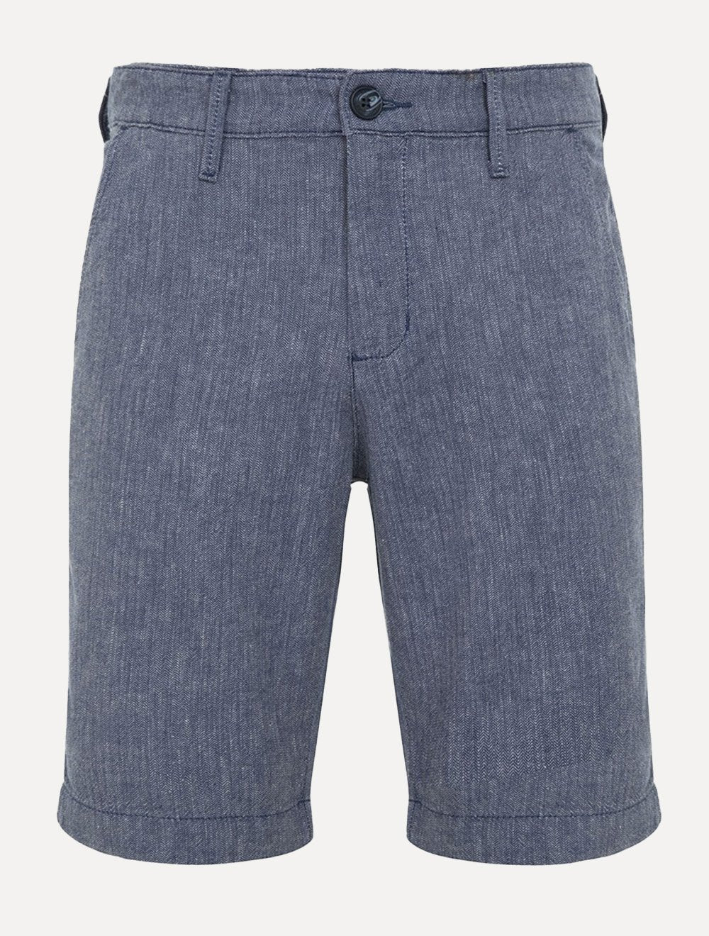 Bermuda Dudalina Masculina Sarja Slim Fio Tinto Azul Mescla Médio