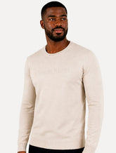 Suéter Calvin Klein Jeans Masculino Tricot Gola Careca Liso Areia