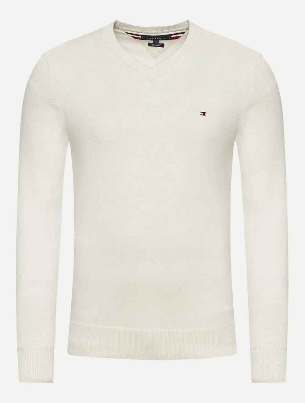 Suéter Tommy Hilfiger Masculino Signature V-Neck Off White