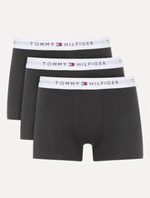 Cueca Tommy Hilfiger Cotton Stretch Trunk Preta Pack 3UN