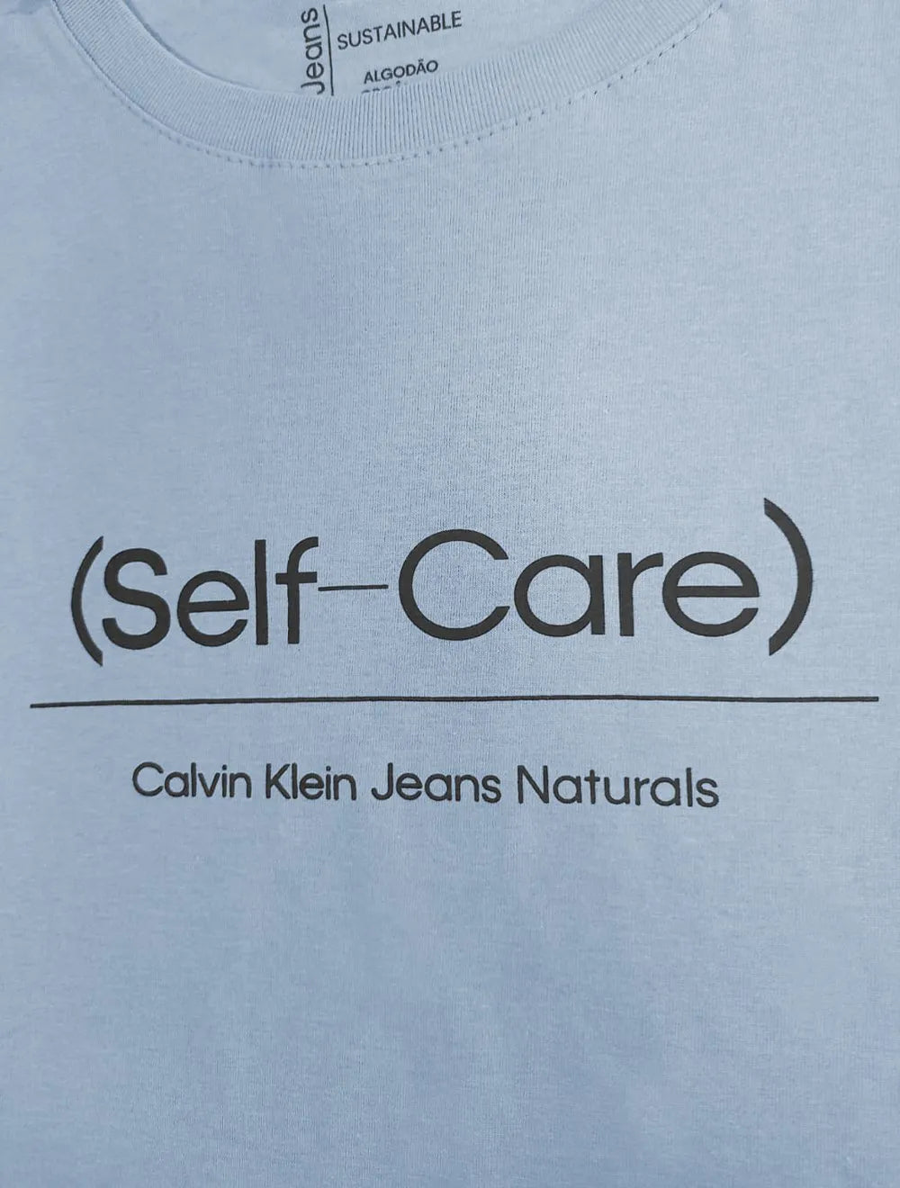 Camiseta Calvin Klein Jeans Masculina Self-Care Azul Claro