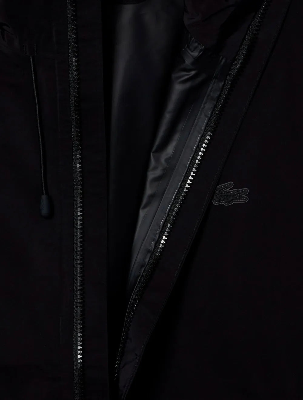 Jaqueta Lacoste Masculina Hoodie Waterproof Track Sport Preta