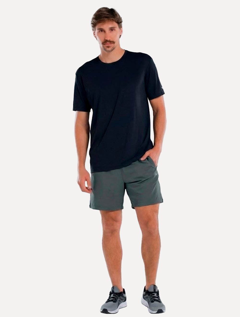 Camiseta Mash Masculina Basica Microfibra Preta