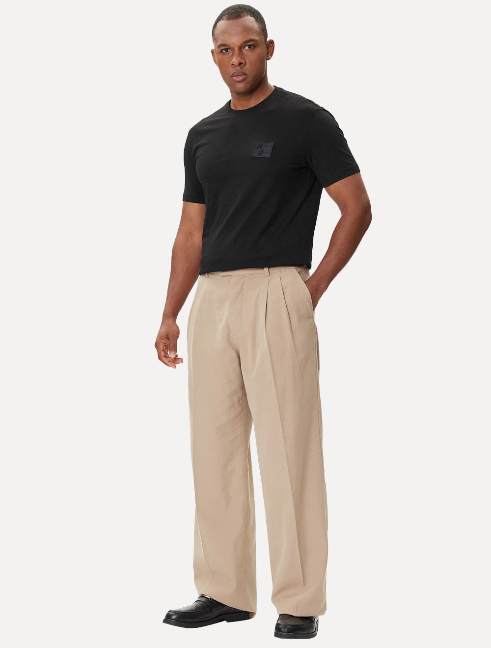 Camiseta Armani Exchange Masculina Regular Rubber AX Logo Preta