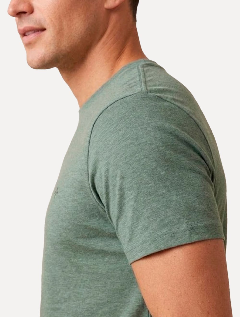Camiseta Dudalina Regular Fit Textura Logo Verde Mescla