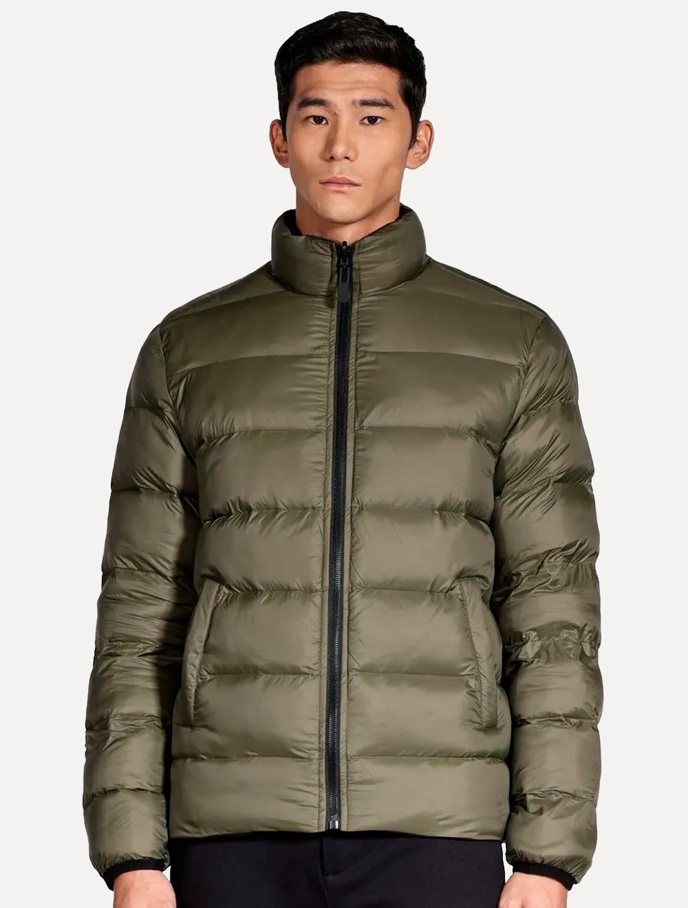 Jaqueta Aramis Masculina Nylon Dupla Face Green Puffer Preta