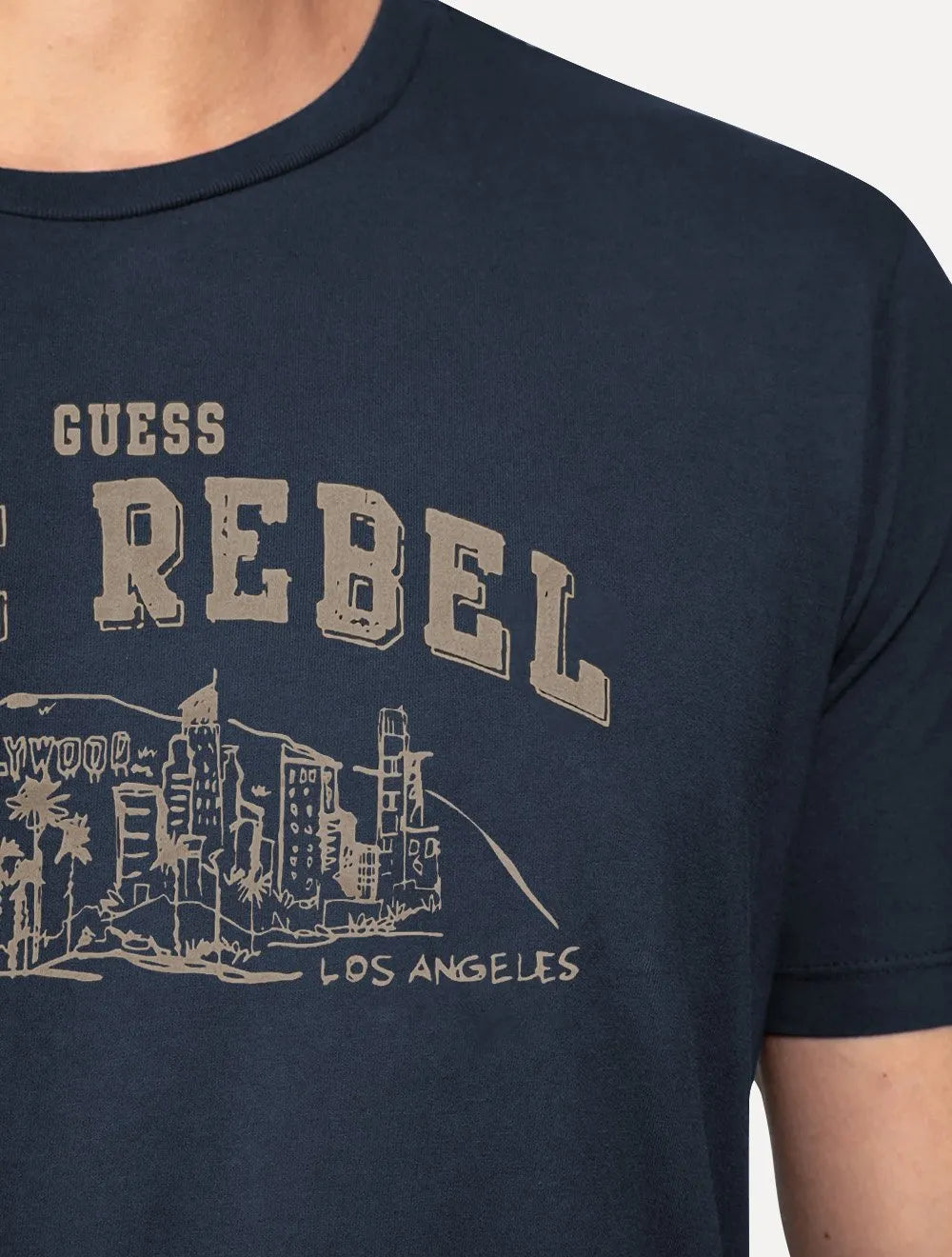 Camiseta Guess Masculina Los Angeles The Rebel Azul Marinho