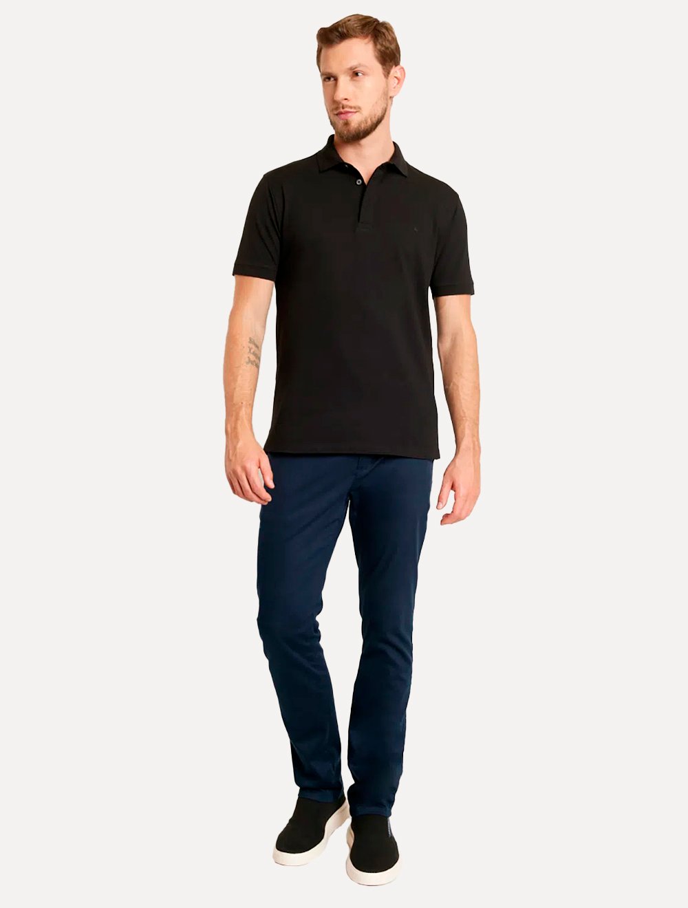 Polo Aramis Masculina Piquet Colorfix Dark Preta