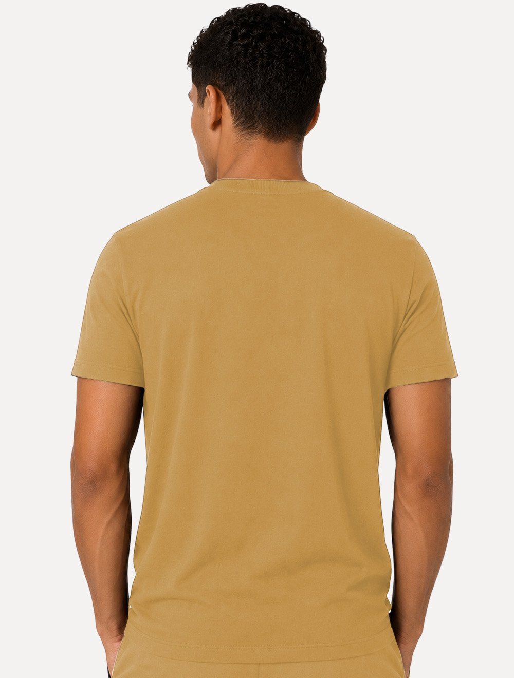 Camiseta Individual Masculina Comfort Pima Soft Touch Logo Amarelo Médio