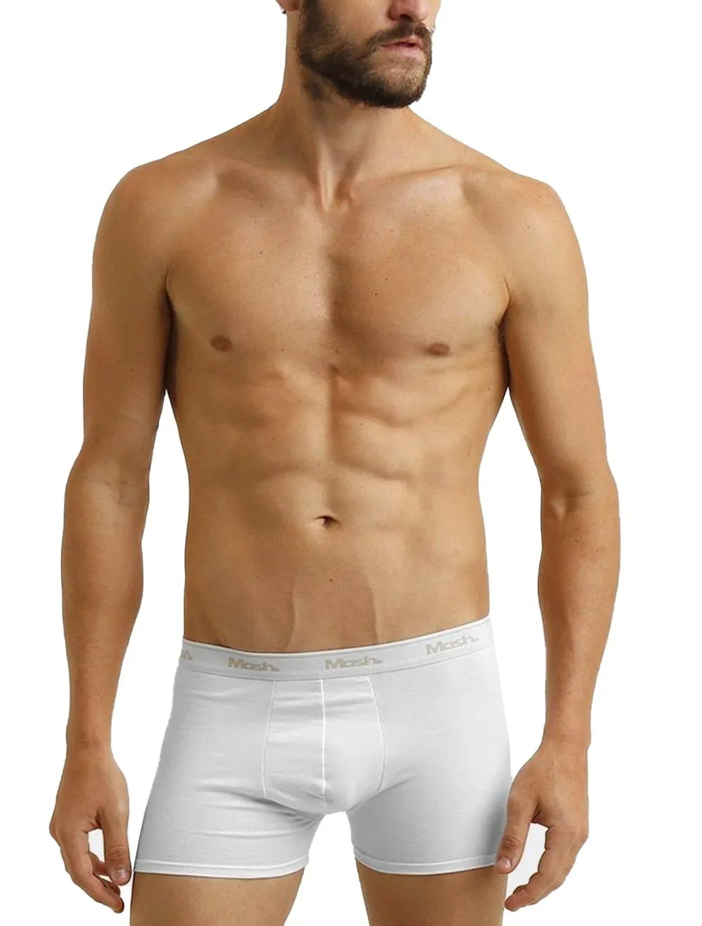Cueca Mash Boxer Cotton Basic Branca/Preta Pack 2UN