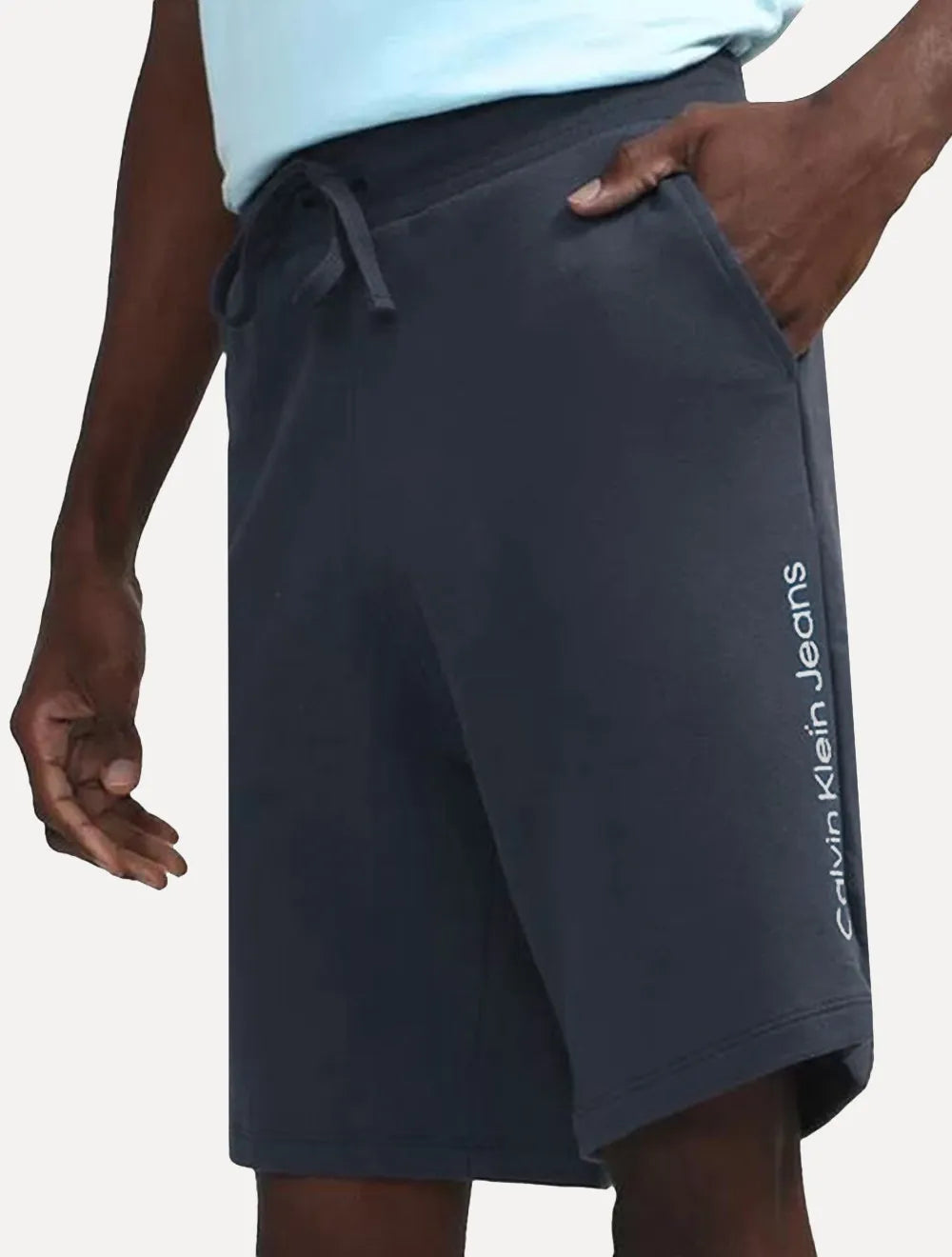 Bermuda Calvin Klein Masculina Moletom Lateral Big New Logo Azul Marinho
