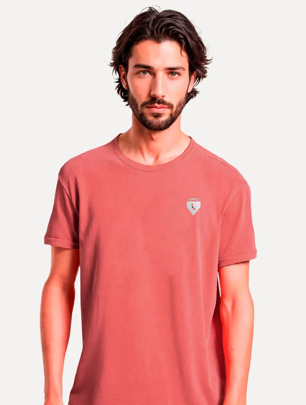 Camiseta Reserva Masculina SPFC Chest Minimalist Vermelha