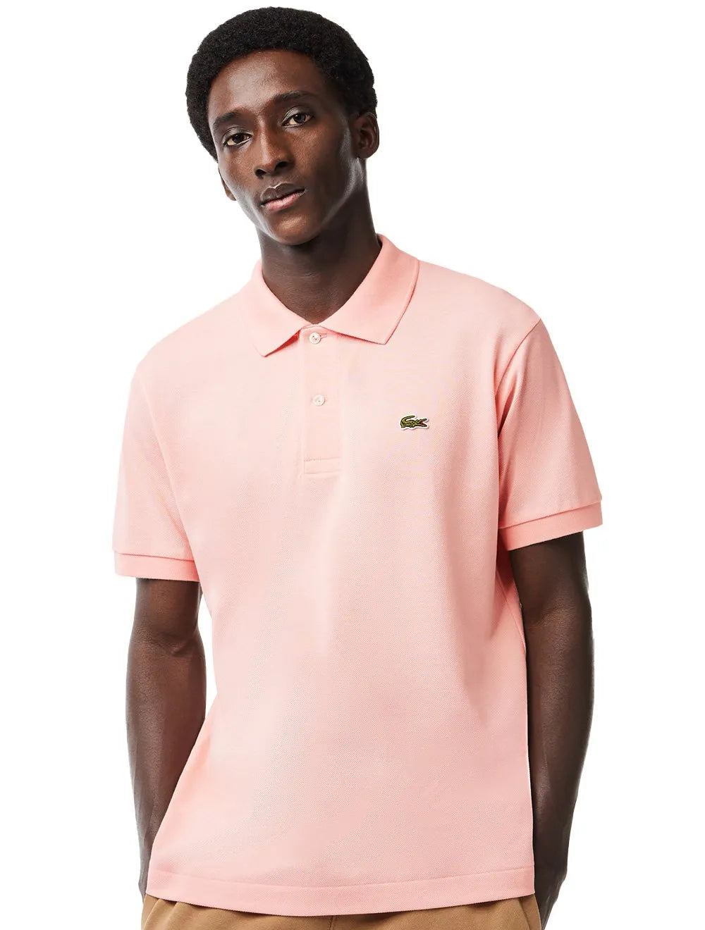 Polo Lacoste Masculina L.12.12 Peach Rosa