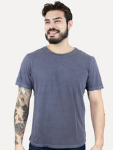 Camiseta Ellus Masculina Cotton Fine Grunge Gothic Classic Azul Médio