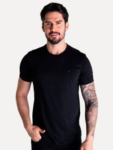 Camiseta Ellus Masculina Pima Cotton Mirror Classic Preta