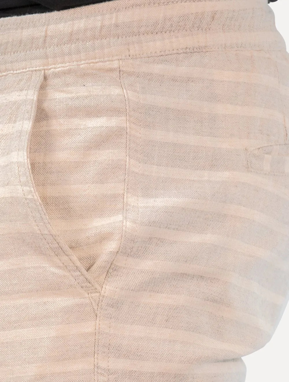 Bermuda Calvin Klein Jeans Masculina Linen Listras Off-White