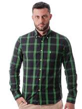 Camisa Ralph Lauren Masculina Custom Fit Xadrez London Plaid Green Preta