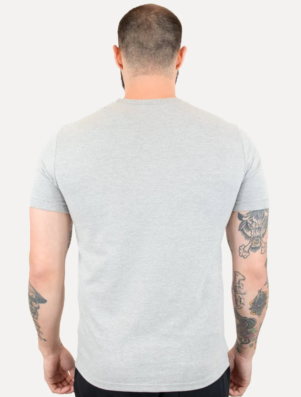Camiseta Calvin Klein Masculina Malhão Com Punhos Cinza Mescla
