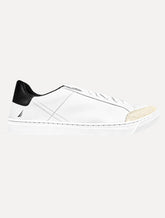 Tênis Nautica Masculino SL Couro Preto/Branco