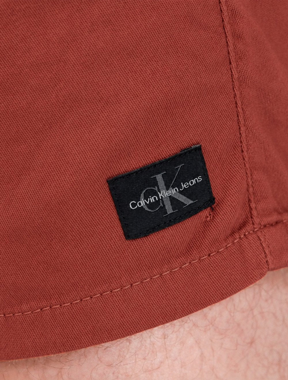 Short Calvin Klein Jeans Masculino Color Cós Elástico Black Logo Laranja