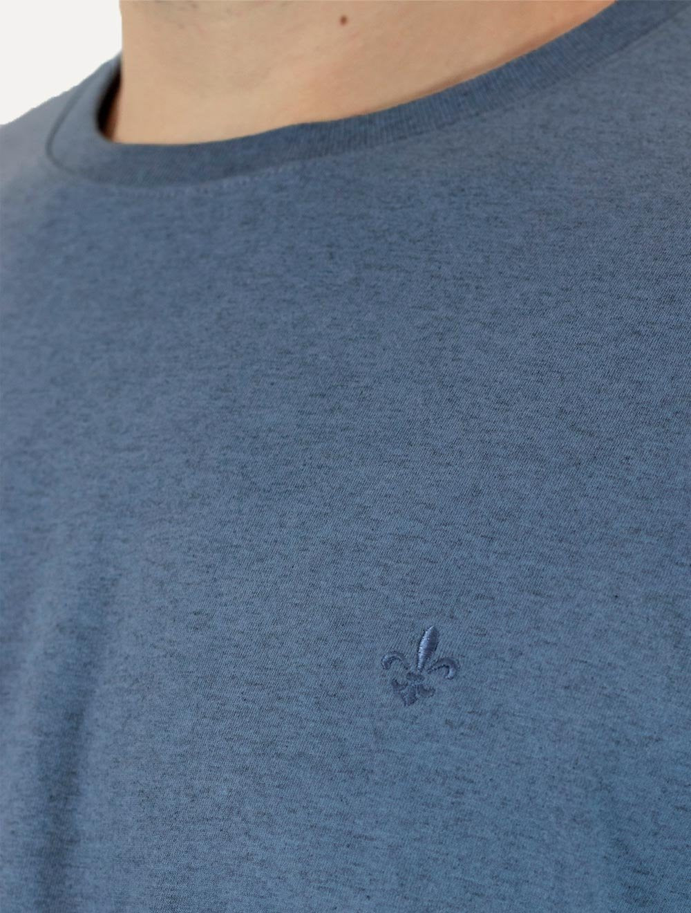 Camiseta Dudalina Masculina Melange Color Azul Médio