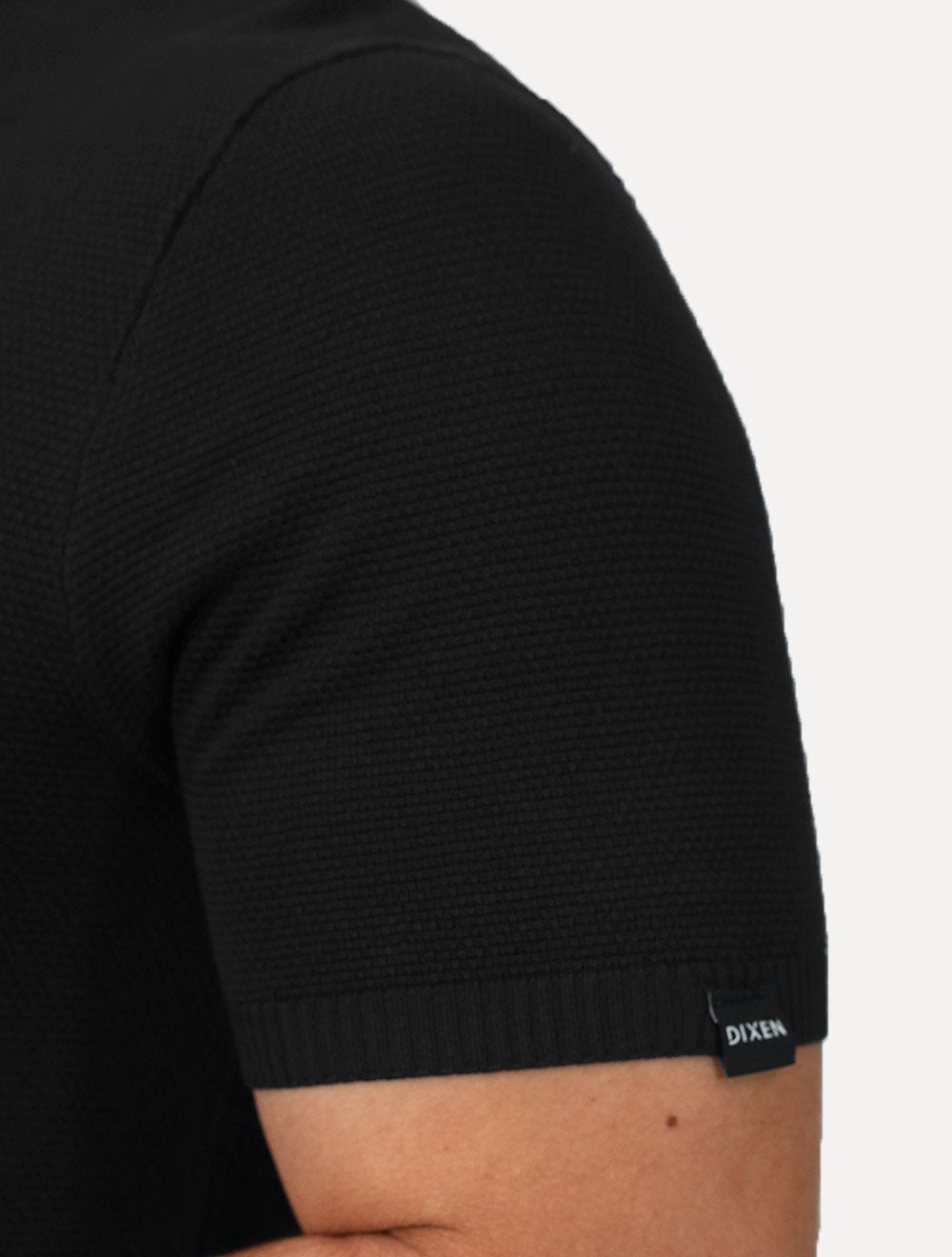 Camiseta Dixen Masculina Tricot Manga Curta Gola Careca Preta