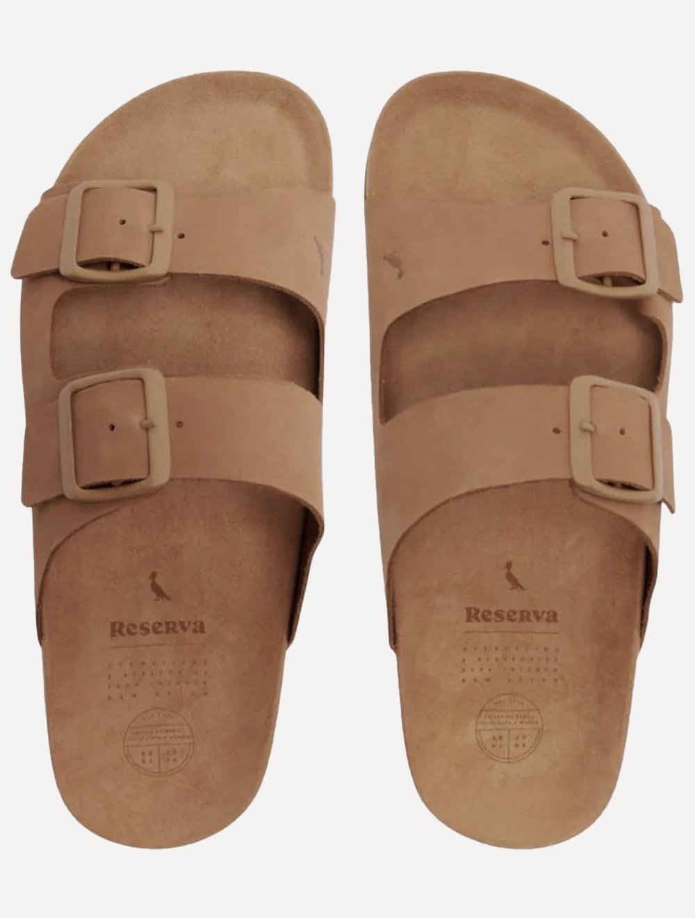 Chinelo Reserva Masculino Duas Fivelas Francisco Nobuck Caramelo