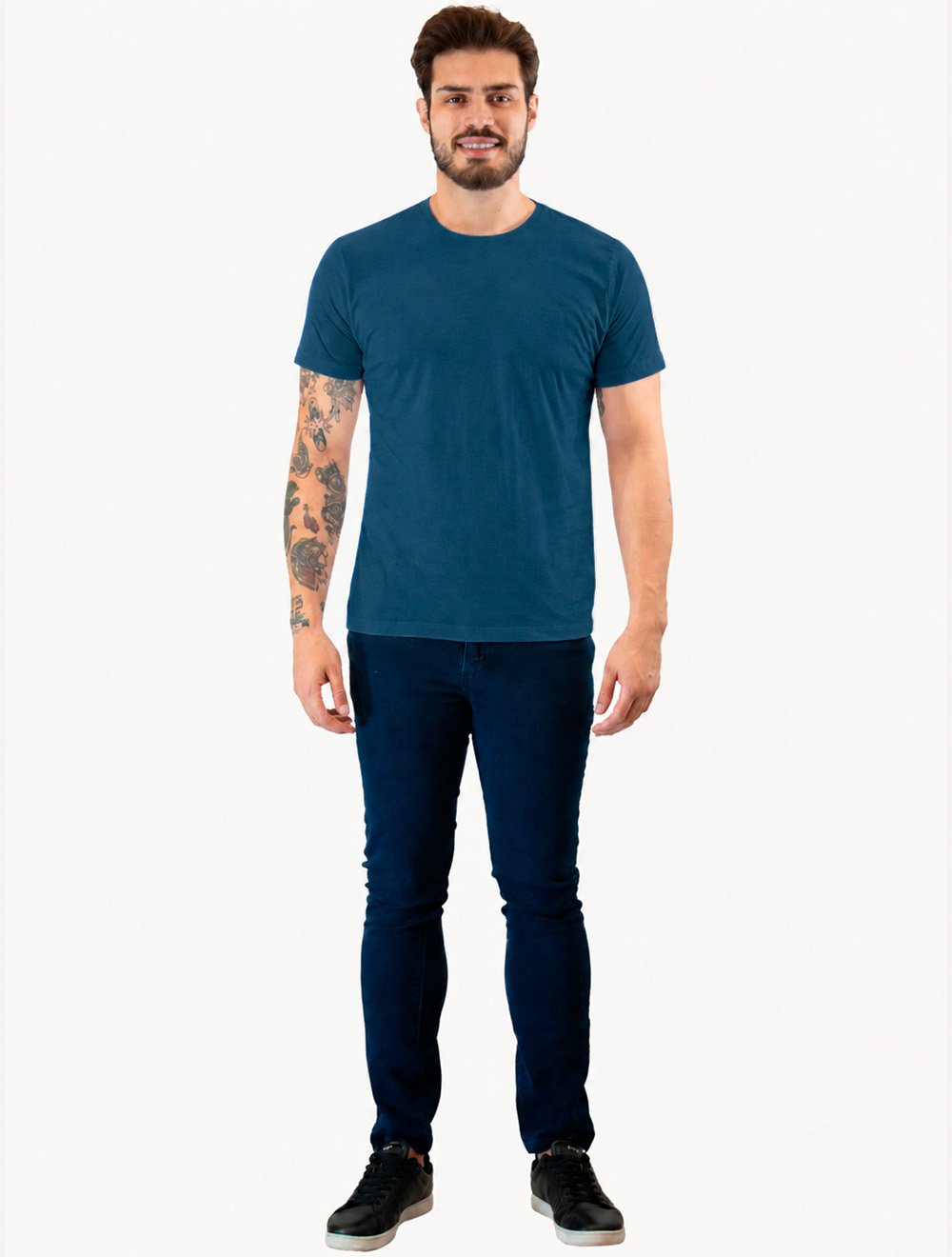 Camiseta Guess Masculina Bordado Peito Azul