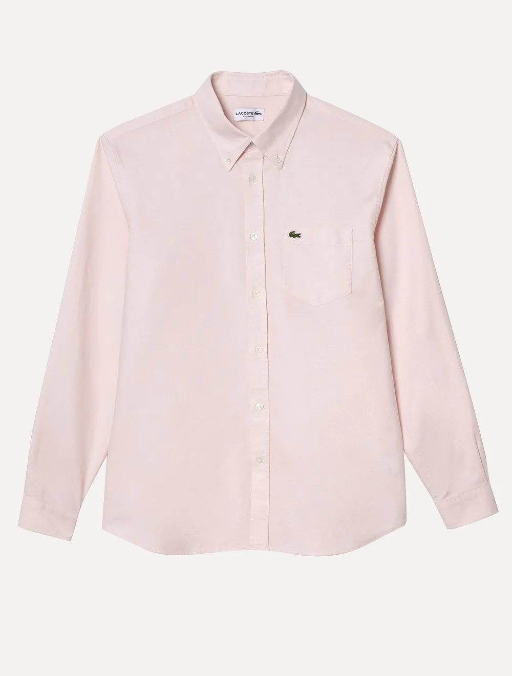 Camisa Lacoste Masculina Regular Fit Oxford Classic Rosa Claro