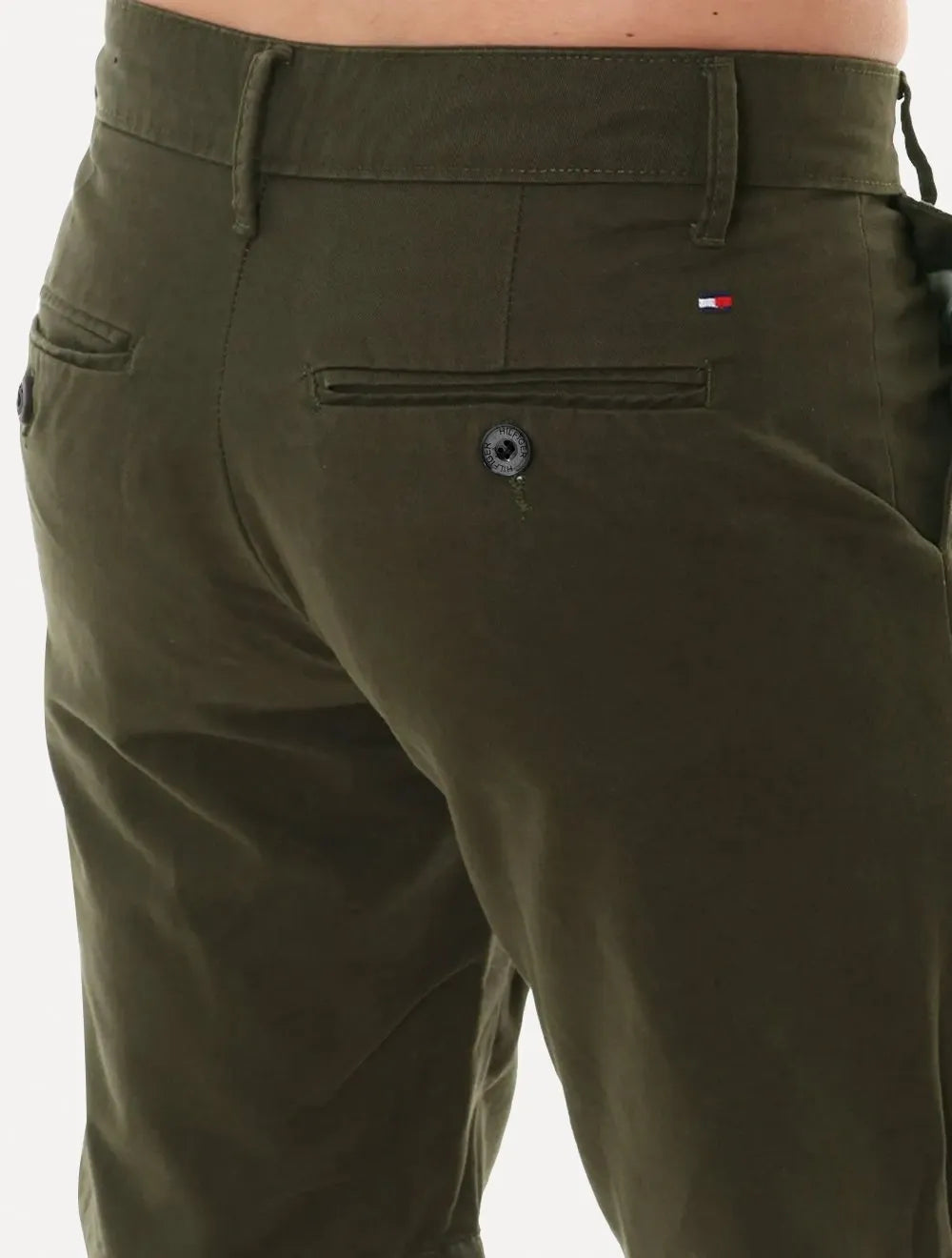 Bermuda Tommy Hilfiger Masculina de Sarja Stretch Verde Militar