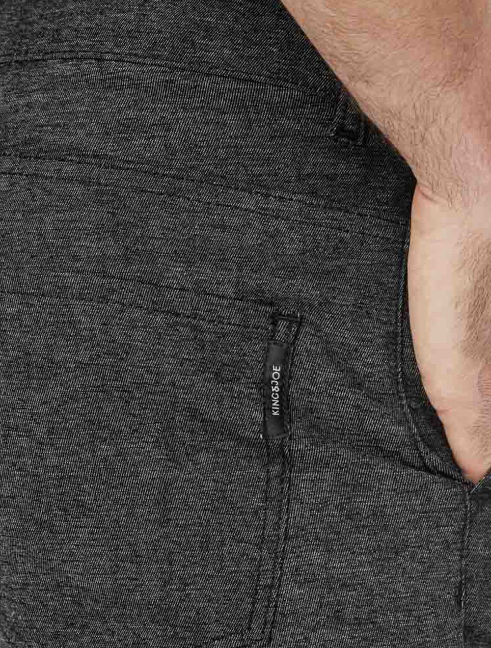 Bermuda King & Joe Sarja Masculina Slim Texture Preto Mescla