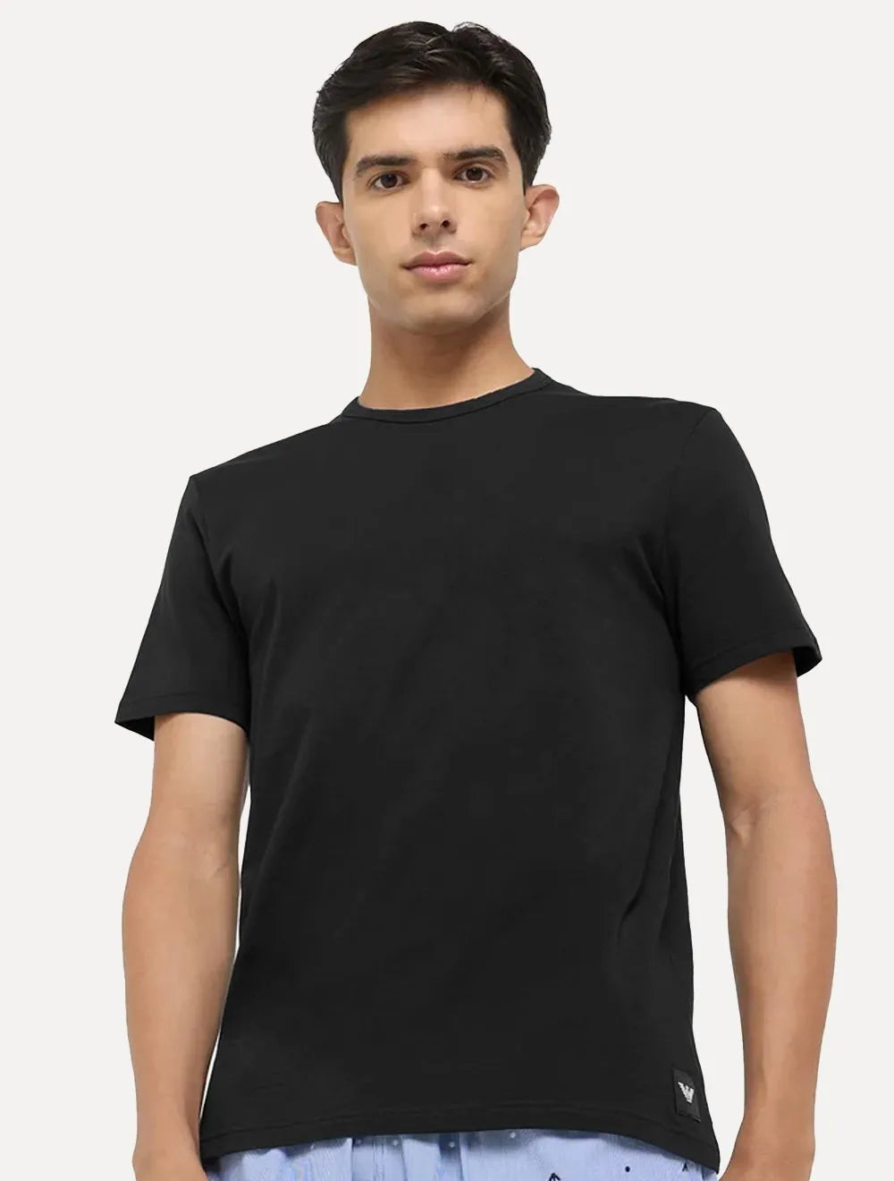 Kit Camisetas Empório Armani Masculina C-Neck Preta e Branca