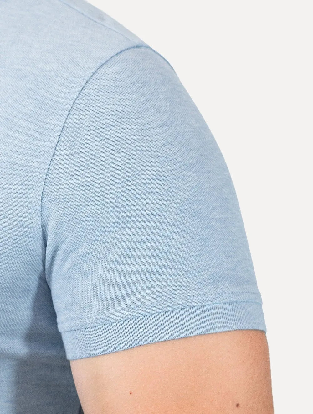 Polo Tommy Hilfiger Masculina Slim Piquet 1985 Azul Claro Mescla