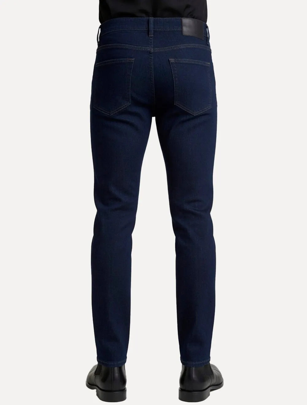 Calça Dudalina Jeans Slim Classica 5 Pockets Costura Escura Azul Escuro